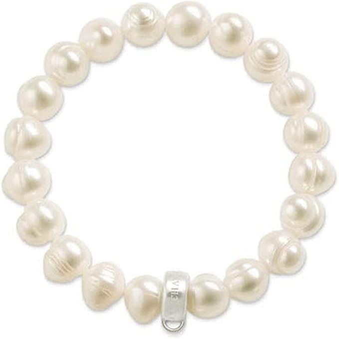 Thomas Sabo Women's Charming Bracelet Charm Club Freshwater Cultured Pearl 925 Sterling Silver X0041-082-14